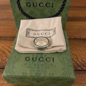 Gucci Ghost Ring 6mm Aureco Black Finish in Sterling Silver Size US 7 MR…